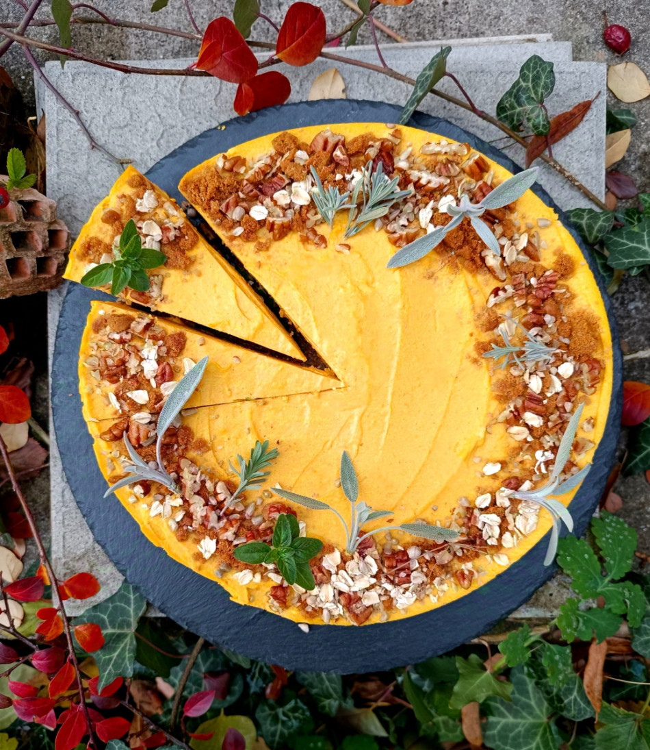 Nepečený dýňový cheesecake